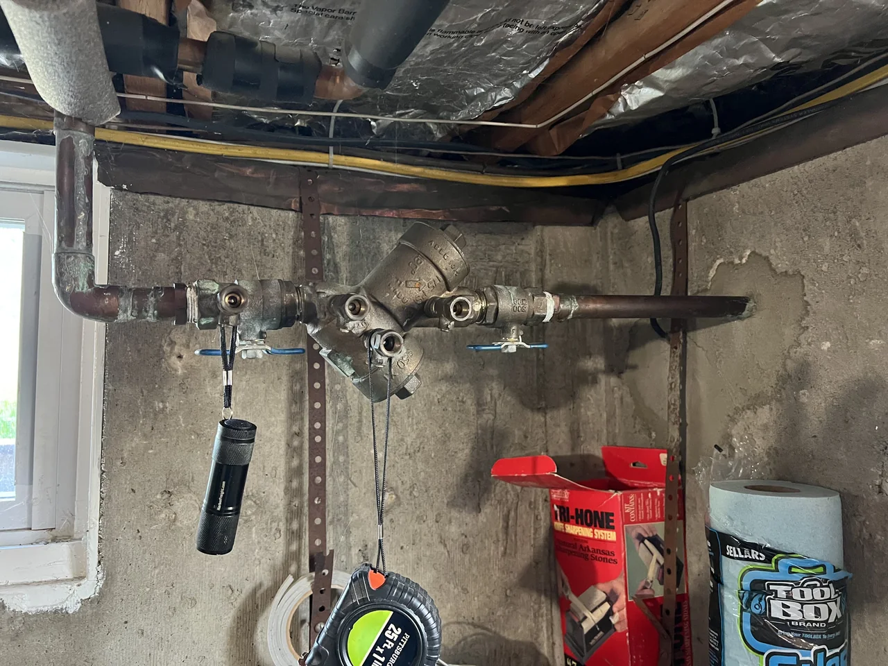 Indoor copper irrigation piping and valve service